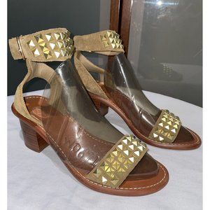 Ash Pearl Womens Strappy Studded Suede Leather Gladiator Sandals Brown Size 6 36